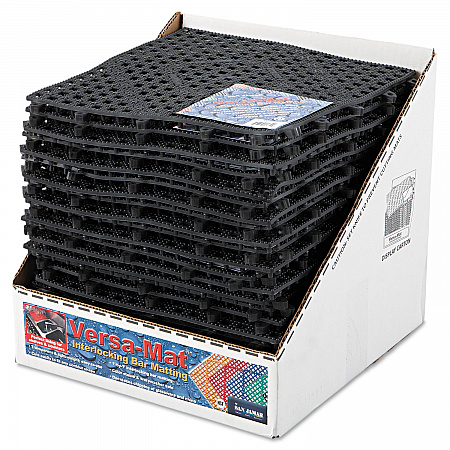Versa-Mat Bar-Shelf Liner, Plastic, 12w x 12d x 0.25h, Black, 24/Carton (VM5280BK)