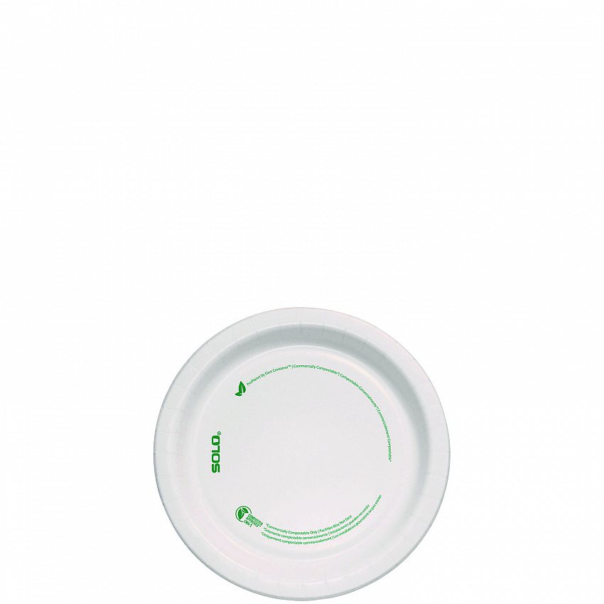 Compostable Paper Dinnerware, ProPlanet Seal, Plate, 6" dia, White, 125/Pack (MP6PLANETPK)