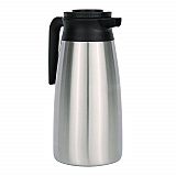 Thermal Vacuum Pitcher, 64 oz, Stainless Steel/Black (VACPIT19)