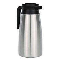 Thermal Vacuum Pitcher, 64 oz, Stainless Steel/Black (VACPIT19)