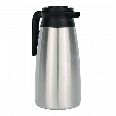 Thermal Vacuum Pitcher, 64 oz, Stainless Steel/Black (VACPIT19)