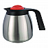 Decaf Thermal Carafe, 64 oz, Stainless Steel/Black/Orange (THERMORN)
