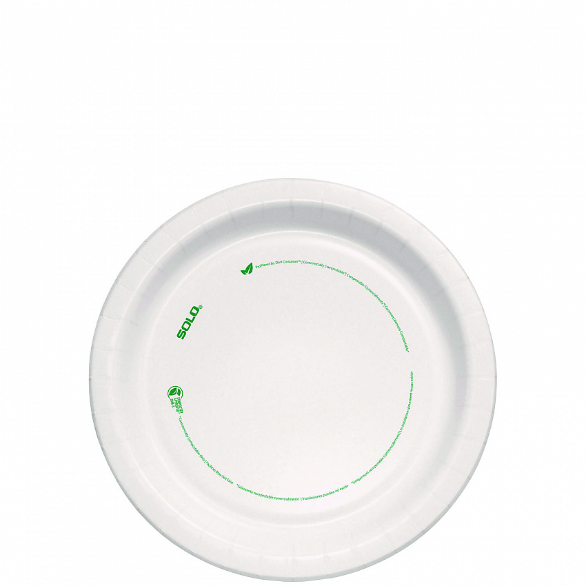 Compostable Paper Dinnerware, ProPlanet Seal, Plate, 9" dia, White, 250/Carton (OFMP9PLANET)