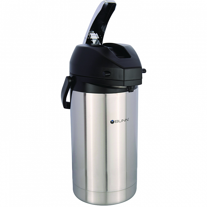 Lever Action Airpot, 101 oz, Stainless Steel/Black (AIRPOT30)