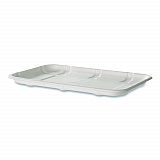 Meat and Produce Food Trays, 8.5 x 6.2 x 0.5, White, Sugarcane Fiber, 400/Carton (EPMP2SNFA)
