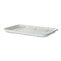 Meat and Produce Food Trays, 8.5 x 6.2 x 0.5, White, Sugarcane Fiber, 400/Carton (EPMP2SNFA)