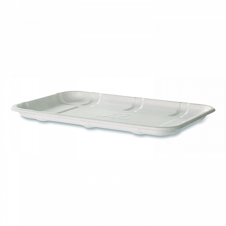 Meat and Produce Food Trays, 8.5 x 6.2 x 0.5, White, Sugarcane Fiber, 400/Carton (EPMP2SNFA)