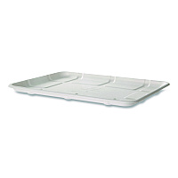 Meat and Produce Food Trays, 10.52 x 8.5 x 0.5, White, Sugarcane Fiber, 300/Carton (EPMP8SNFA)