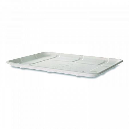 Meat and Produce Food Trays, 10.52 x 8.5 x 0.5, White, Sugarcane Fiber, 300/Carton (EPMP8SNFA)
