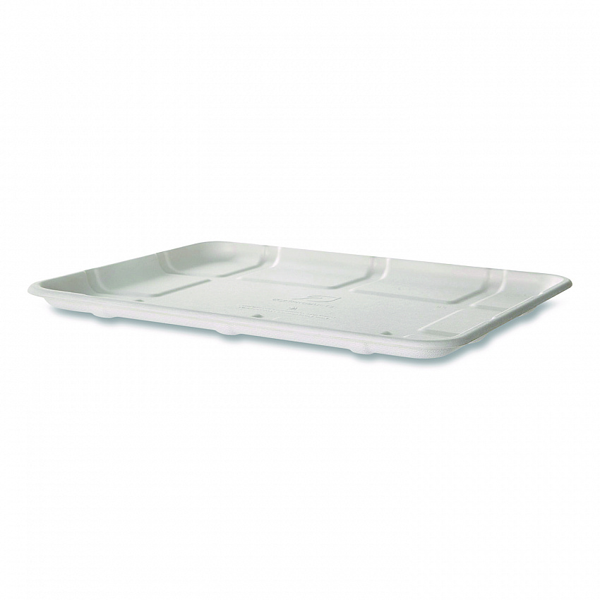 Meat and Produce Food Trays, 10.52 x 8.5 x 0.5, White, Sugarcane Fiber, 300/Carton (EPMP8SNFA)