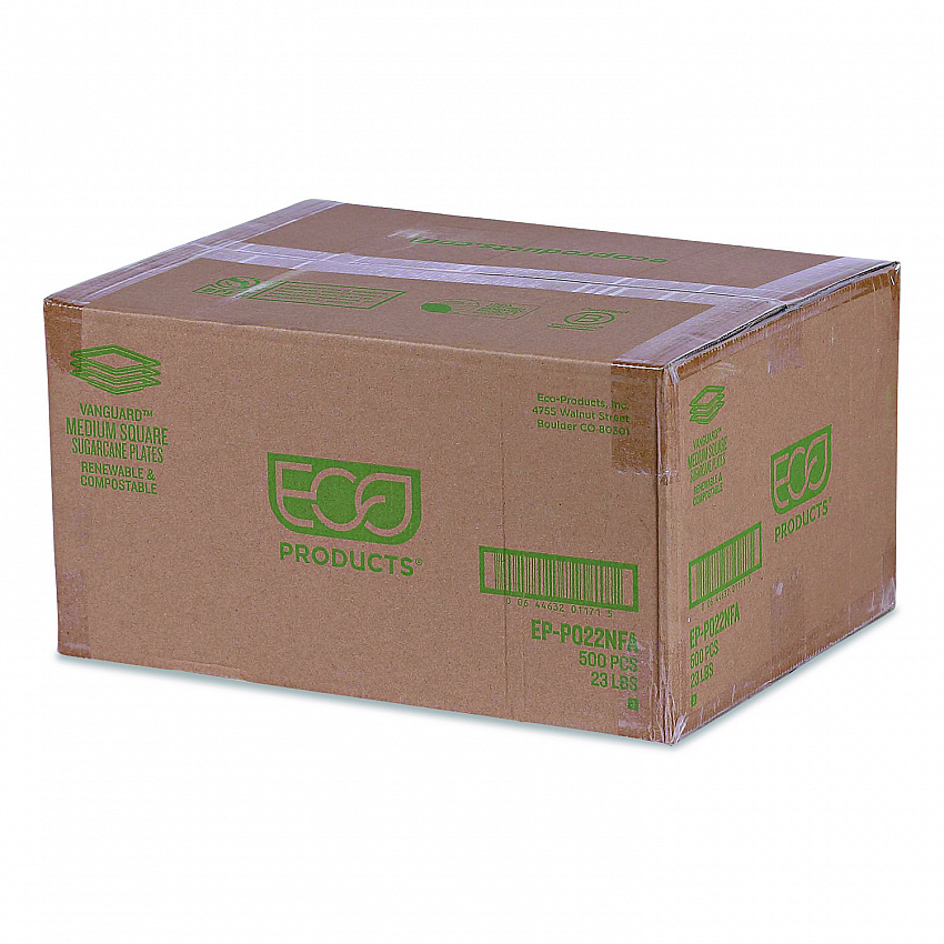 Vanguard Renewable and Compostable Sugarcane Plates, Plate, 7.87 x 7.87, White, 500/Carton (EPP022NFA)