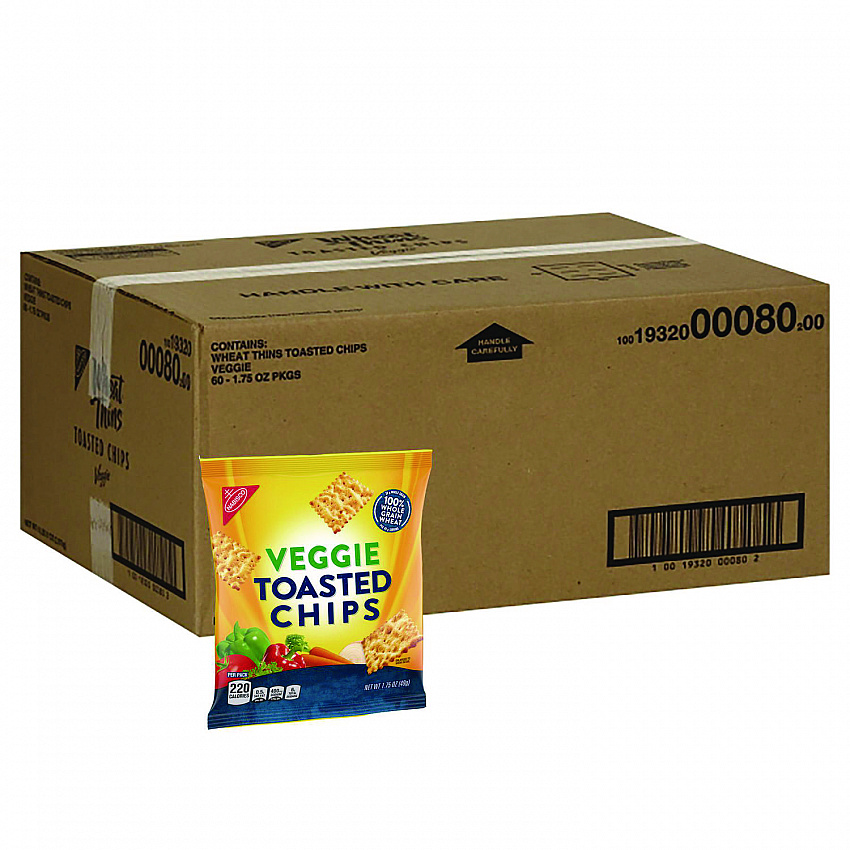 Wheat Thins Toasted Veggie Chips, 1.75 oz Bag, 60/Carton (00080)