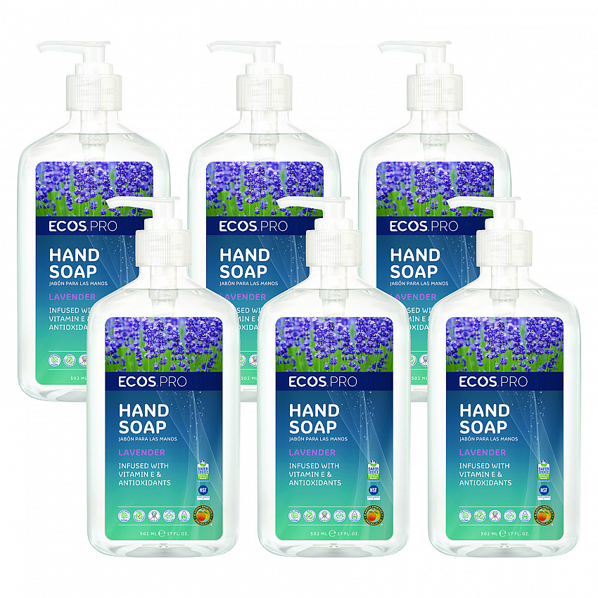 Liquid Hand Soap, Lavender Scent, 17 oz, 6/Carton (PL96656CT)