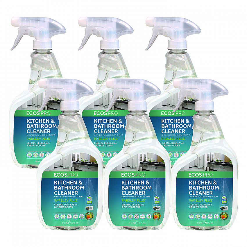 Parsley Plus All-Purpose Kitchen and Bathroom Cleaner, Parsely Scent, 32 oz Spray Bottle, 6/Carton (PL97466CT)