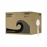 Mediumweight Polypropylene Cutlery, Spoon, 5.31", Plastic, White, 1,000/Carton (SPOONPPMW)