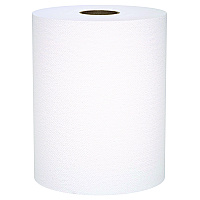 Universal 100% Recycled Fiber Hard Roll Paper Towels, 1-Ply, 8" x 800 ft, White, 6 Rolls/Carton (56158)