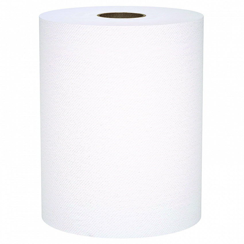 Universal 100% Recycled Fiber Hard Roll Paper Towels, 1-Ply, 8" x 800 ft, White, 6 Rolls/Carton (56158)