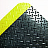 Industrial Deck Plate Anti-Fatigue Mat, Rectangular, Black/Yellow Raised Diamond Surface, 24