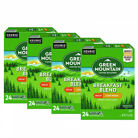 Breakfast Blend Decaf Coffee K-Cups, 96/Carton (7522CT)