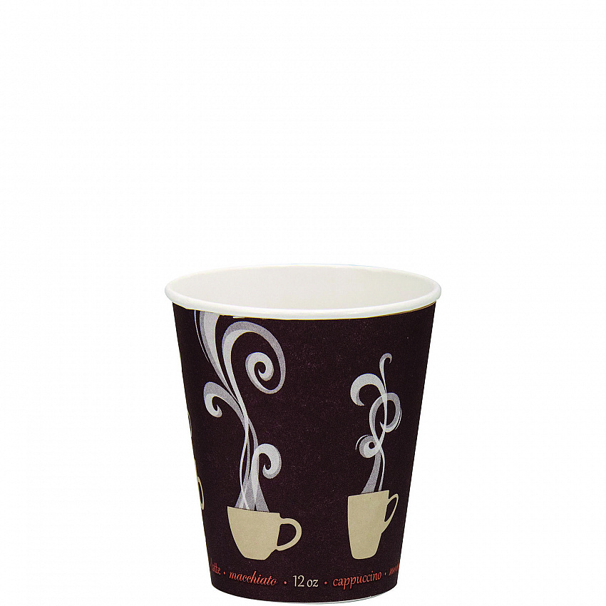 Thermoguard Insulated Paper Hot Cups, 12 oz, Steam Print Design, 600/Carton (DWTG12ST)