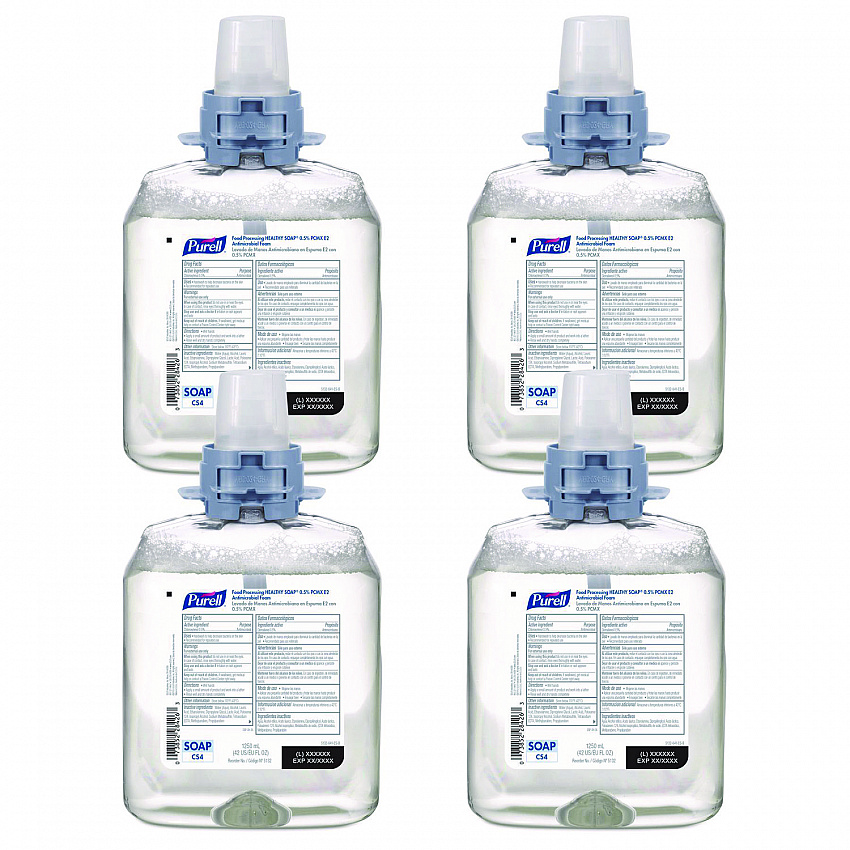 Food Processing HEALTHY SOAP 0.5% PCMX Antimicrobial E2 Foam Handwash, For CS4 Dispensers, Fragrance-Free, 1,250 mL, 4/Carton (513204CT)