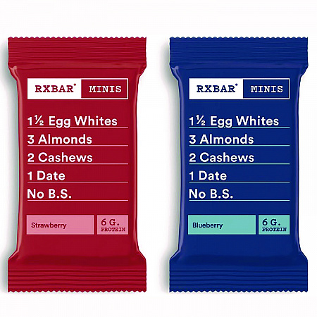 Minis Protein Bars Variety Pack, Blueberry/Strawberry, 0.9 oz Bar, 8/Box (KEE00737)