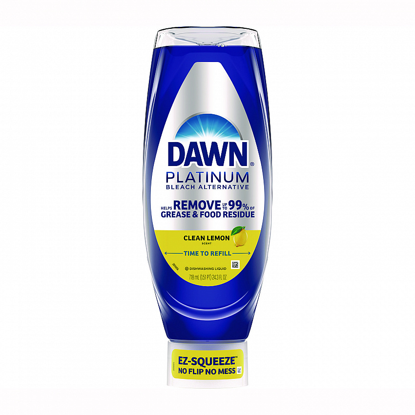 Platinum Liquid Dish Detergent, Clean Lemon Scent, 24.3 oz EZ-Squeeze Bottle (11819)