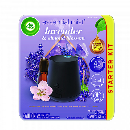 Essential Mist Starter Kit, Lavender and Almond Blossom, 0.67 oz Bottle (6233802034)