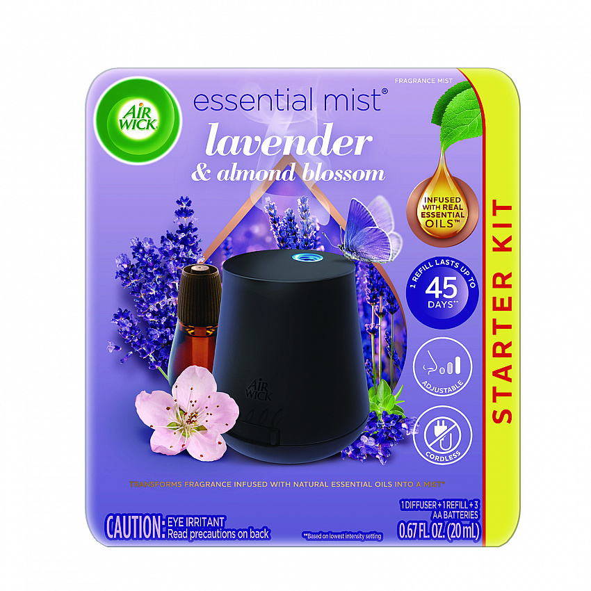 Essential Mist Starter Kit, Lavender and Almond Blossom, 0.67 oz Bottle (6233802034)