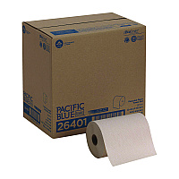 Pacific Blue Basic Recycled Paper Towel Roll, 1-Ply, 7.88 x 350 ft, Brown, 12 Rolls/Carton (26401)