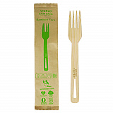 Bamboo Cutlery, Fork, Paper, Natural, 750/Carton (FOBBI)