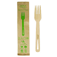 Bamboo Cutlery, Fork, Paper, Natural, 750/Carton (FOBBI)