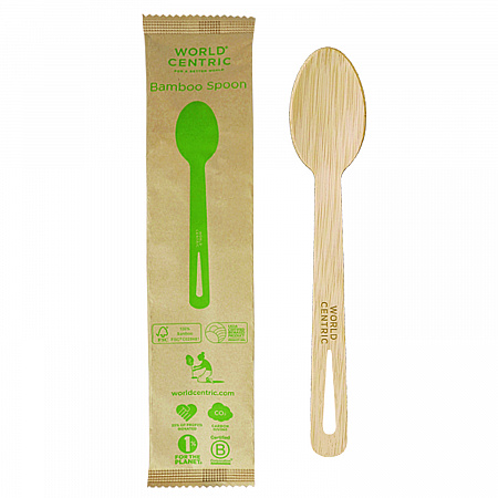 Bamboo Cutlery, Spoon, Paper, Natural, 750/Carton (SPBBI)