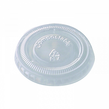 PLA Clear Cold Cup Lids, Fits 1 oz Portion Cups, Plastic, Clear, 3,000/Carton (CPLCS1SN)