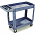Two-Shelf Utility Cart, Plastic, 2 Shelves, 500 lb Capacity, 17.25