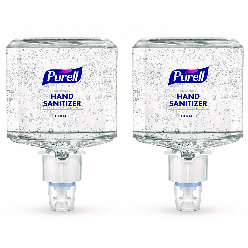 Food Processing Advanced Hand Sanitizer E3 Gel, 1,200 mL Bottle, Fragrance-Free, For ES6 Dispensers, 2/Carton (646102)