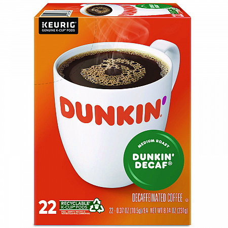 K-Cup Pods, Dunkin' Decaf, 22/Box (1269)