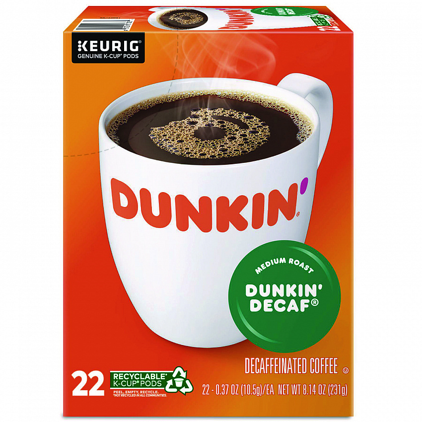 K-Cup Pods, Dunkin' Decaf, 22/Box (1269)