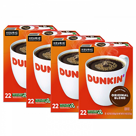 K-Cup Pods, Dunkin Regular, 88/Carton (1267CT)