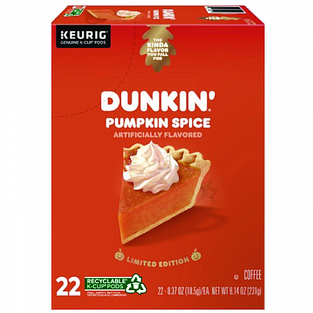 K-Cup Pods, Pumpkin Spice, 22/Box (7596)
