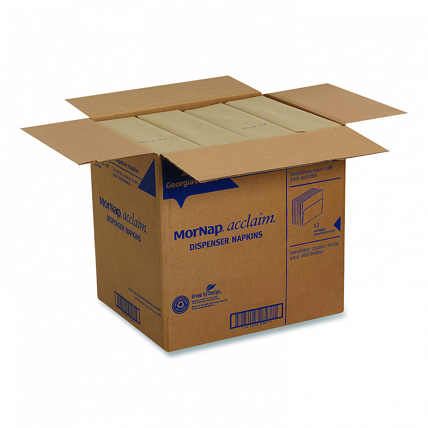 Interfold Napkin Refills, 1-Ply, 13 x 8.5, Brown, 900 Napkins/Pack, 12 Packs/Carton (37604)