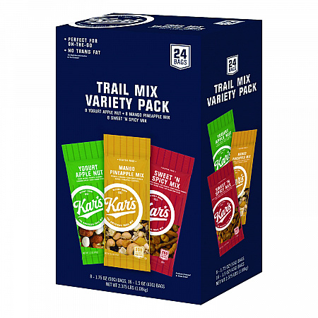 Trail Mix Variety Pack, Mango Pineapple/Sweet 'N Spicy/Yogurt Apple Nut, 24 Packets/Box (SN08361)