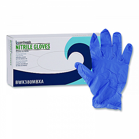 380 Series Disposable General-Purpose Nitrile Gloves, Powder-Free, Medium, 4 mil Thick, 9.5
