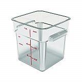 Squares Polycarbonate Food Storage Container, 8 qt, 8.75 x 8.75 x 9, Clear, Plastic (1195307)