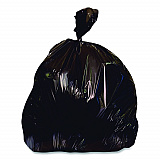 Linear Low-Density Can Liners, 60 gal, 2.5 mil, 38" x 58", Black, Flat Pack, 50/Carton (402709)
