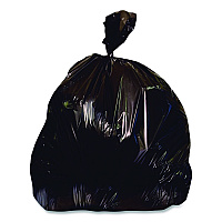 Linear Low-Density Can Liners, 60 gal, 2.5 mil, 38" x 58", Black, Flat Pack, 50/Carton (402709)