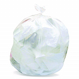 High-Density Waste Can Liners, 33 gal, 22 mic, 33" x 40", Natural, Roll, 25 Bags/Roll, 10 Rolls/Carton (421061)
