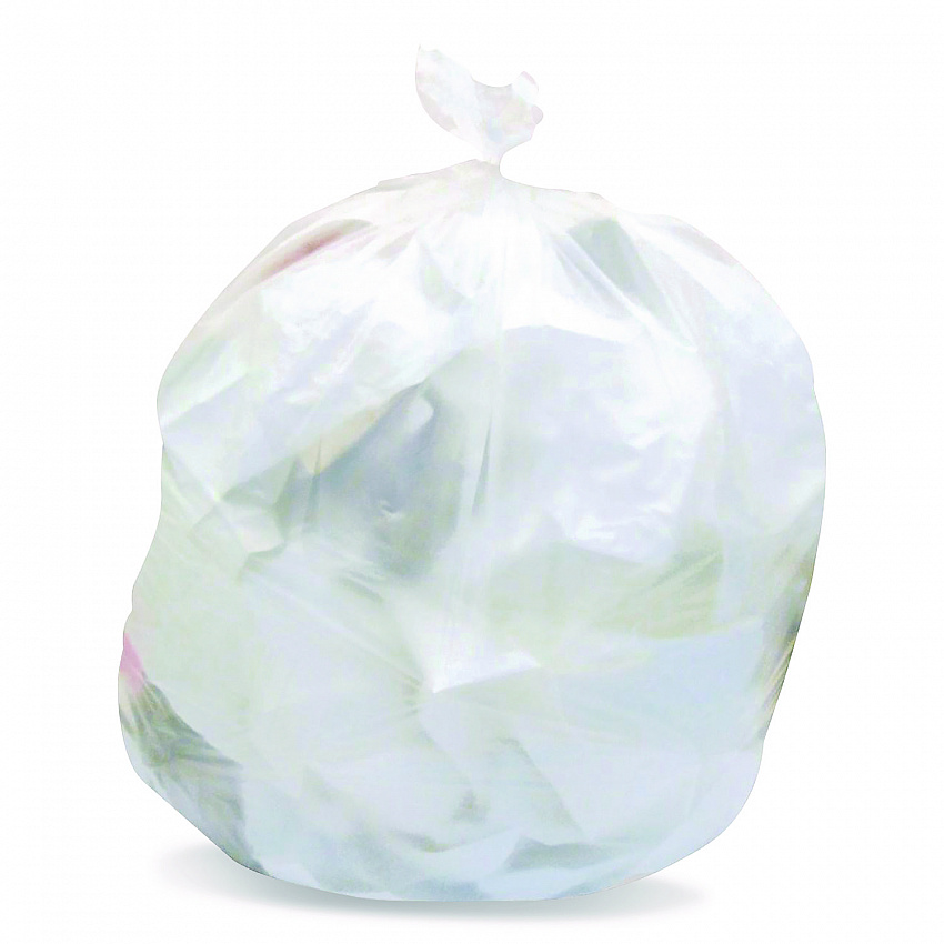 High-Density Waste Can Liners, 33 gal, 22 mic, 33" x 40", Natural, Roll, 25 Bags/Roll, 10 Rolls/Carton (421061)