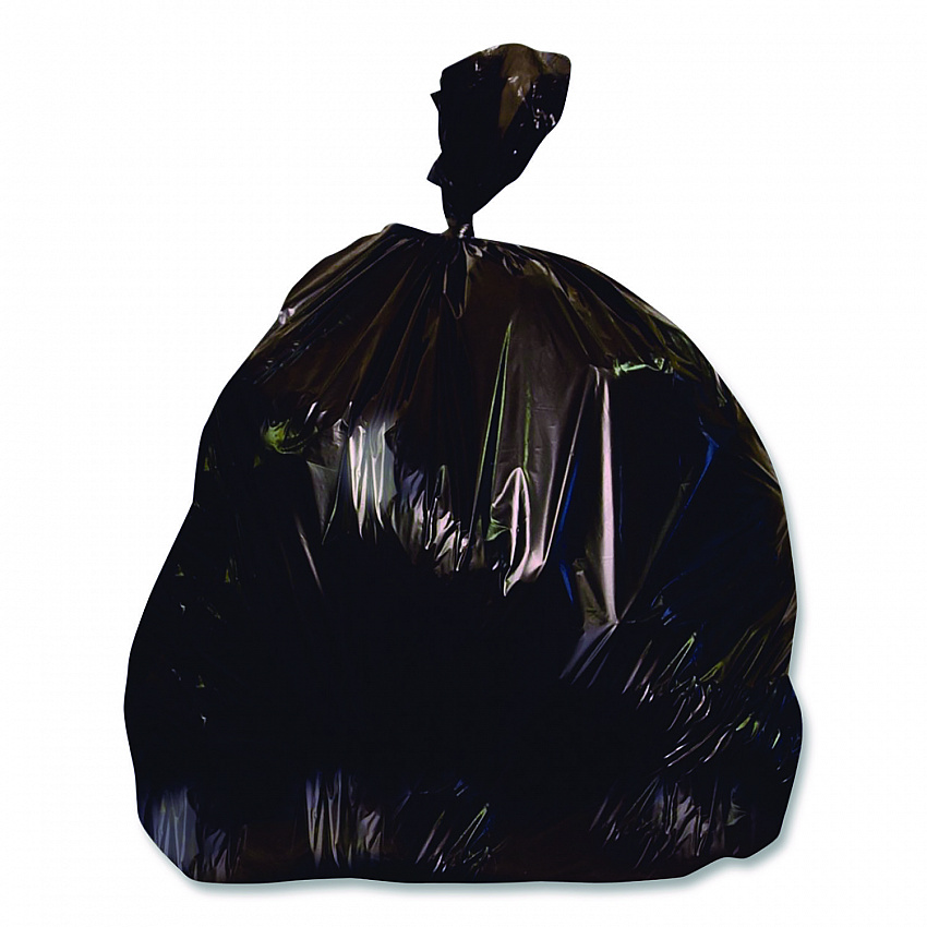Linear Low-Density Can Liners, 56 gal, 1.5 mil, 51" x 48", Black, Flat Pack, 100/Carton (2597592)