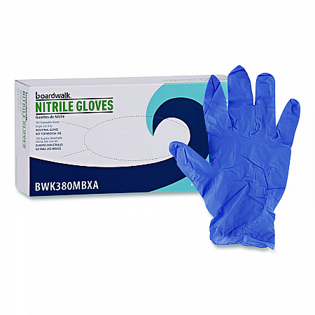 380 Series Disposable General-Purpose Nitrile Gloves, Powder-Free, Medium, 4 mil Thick, 9.5